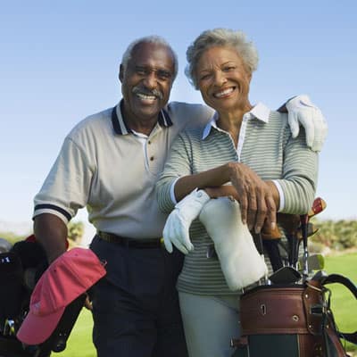 Block Therapy Happy Golf Couple